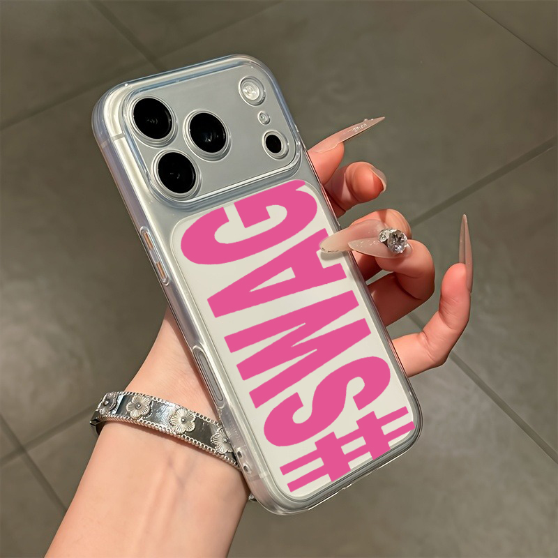 X Phone Accessories - Hot Pink Black SWAG Letter Clear