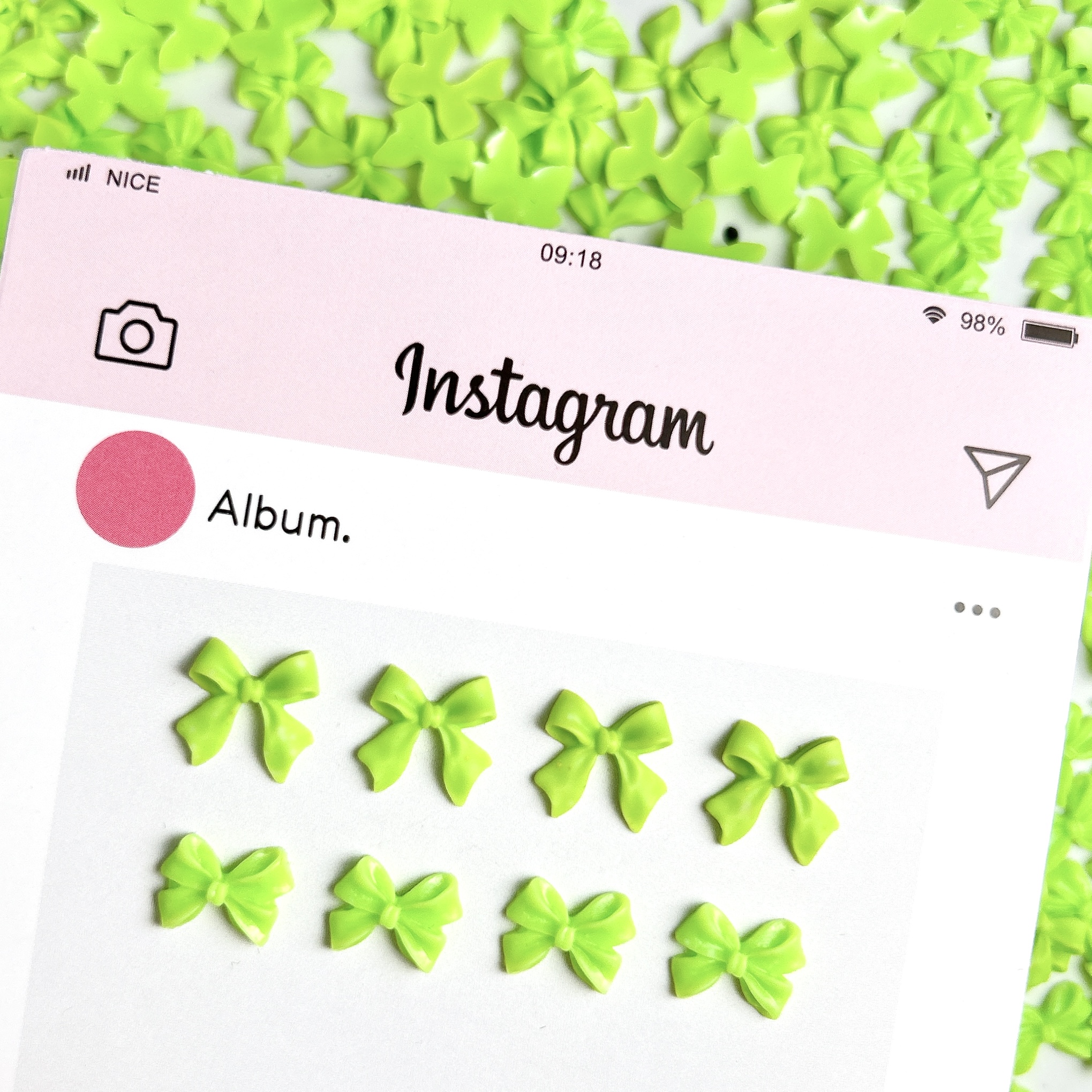 50PCS Fresh Green Ribbon Bow N - Phone Accessories Clipart 评论和价格