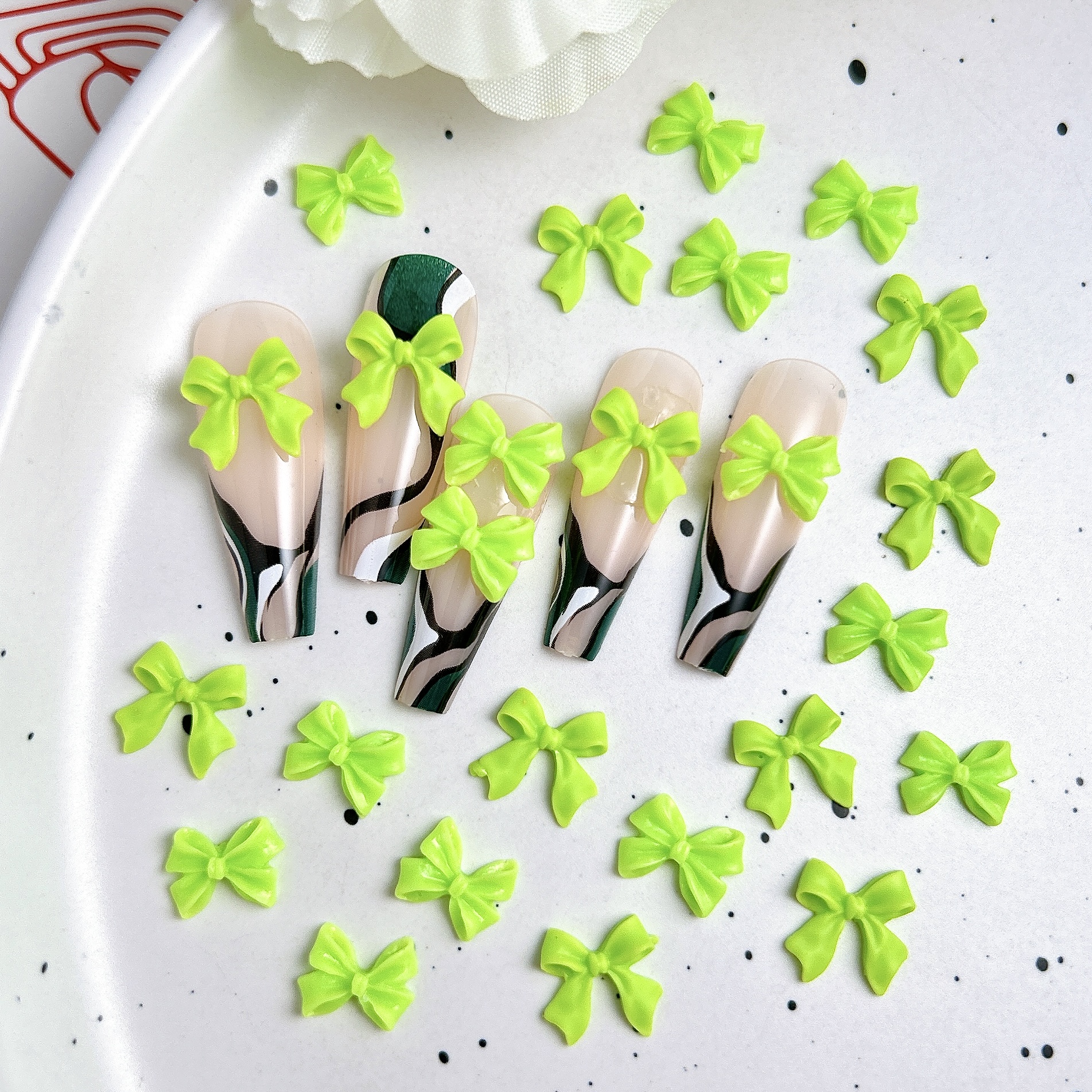 50PCS Fresh Green Ribbon Bow N - Phone Accessories Clipart 评论和价格