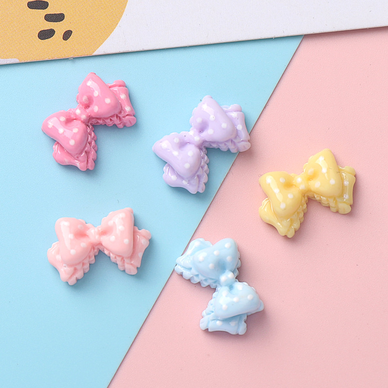 10pcs Kawaii Pink Dot Bow DIY  - Phone Accessories Clipart 评论和价格