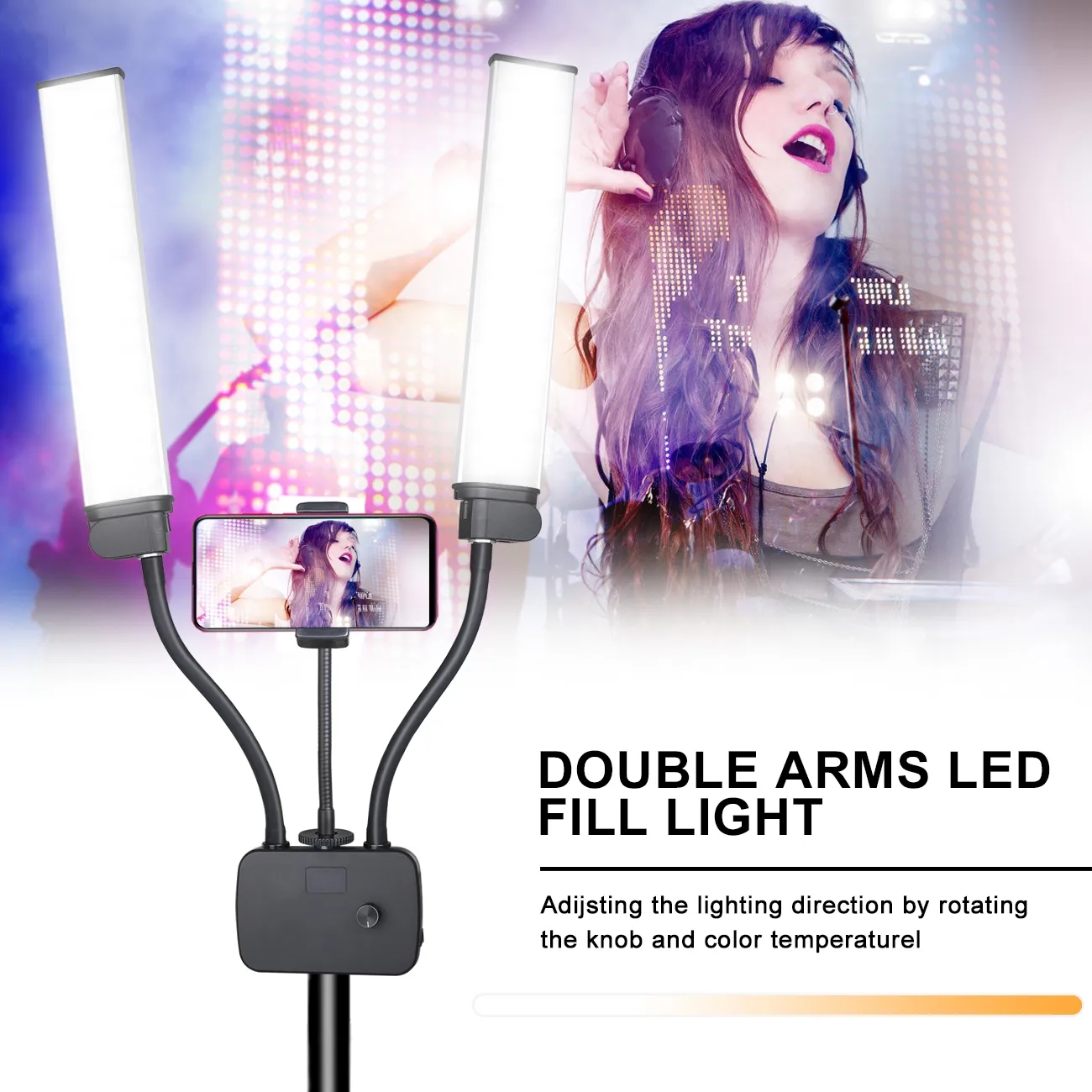 45W Double Arm Fill Ring Light - Led Strip Selfie 评论和价格