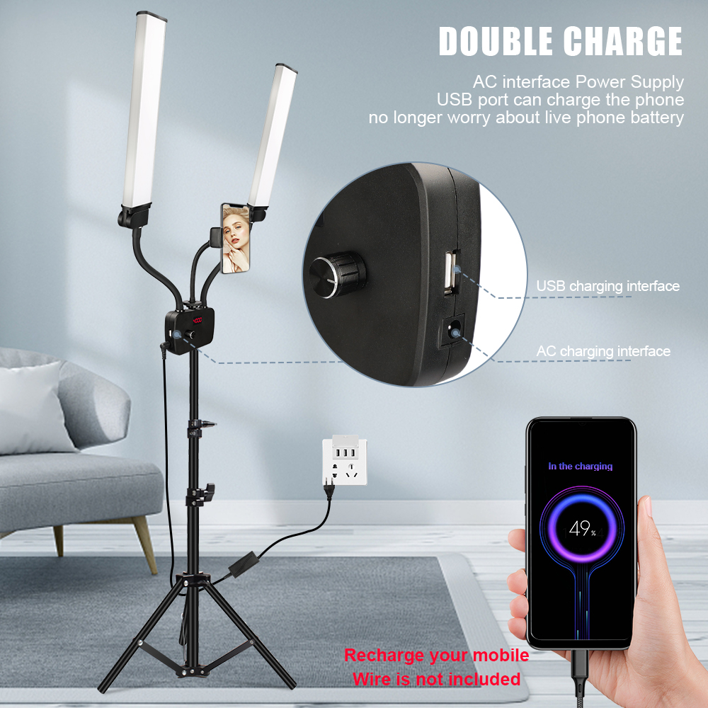 Double Arms LED Fill Photo Stu - Led Strip Selfie 评论和价格