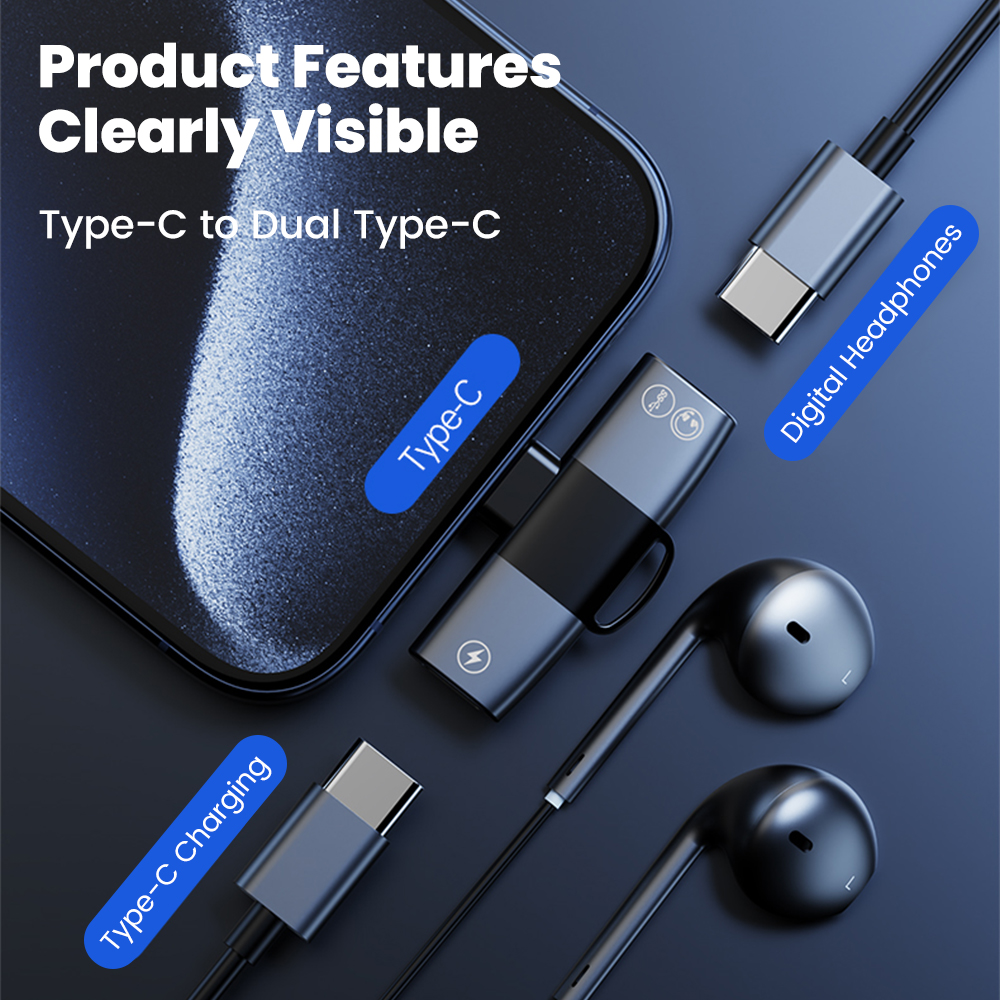 2 in 1 Type C Audio Adapter US - Earphone Splitter Jack 评论和价格